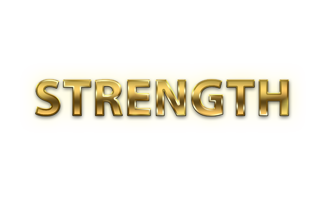 Strength word png, Strength png,  WORD Strength gold text typography PNG images free